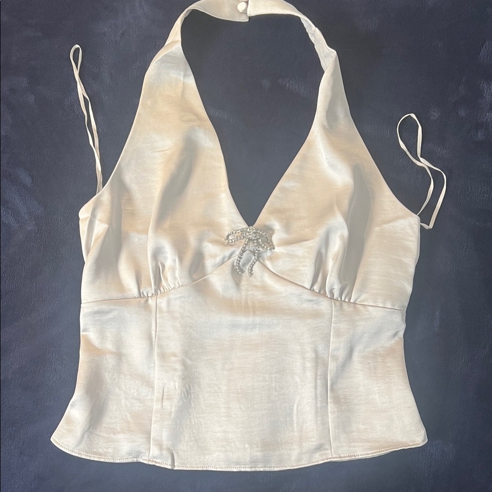 NWT Elegant Cream Halter Top